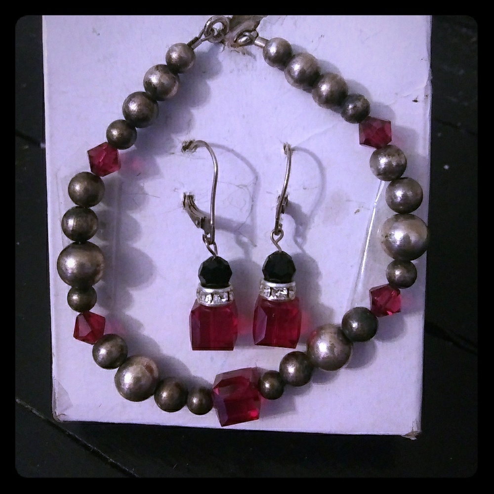 Ruby Red 2 piece Jewelry Set